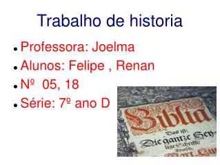 Trabalho de historia