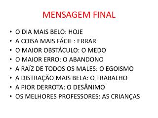 MENSAGEM FINAL