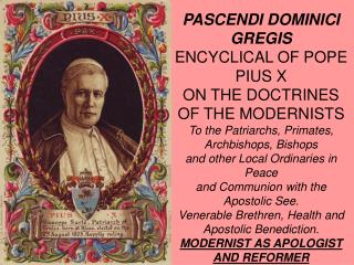 The Modernist as Apologist 35. The Modernist apologist depends in two ways on the philosopher.