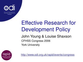 Effective Research for Development Policy