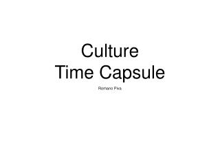 Culture Time Capsule