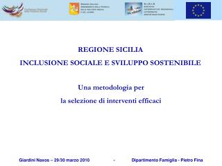 REGIONE SICILIA INCLUSIONE SOCIALE E SVILUPPO SOSTENIBILE