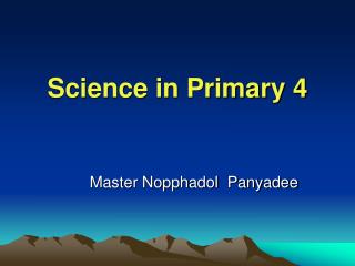 Science in Primary 4