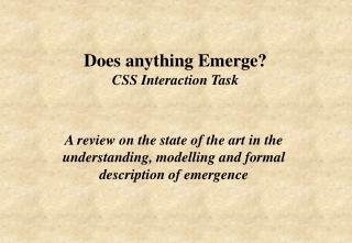 Does anything Emerge? CSS Interaction Task