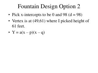 Fountain Design Option 2