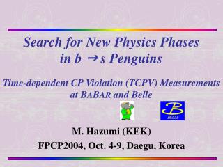 M. Hazumi (KEK) FPCP2004, Oct. 4-9, Daegu, Korea