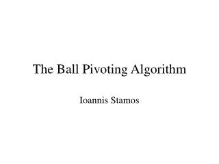 The Ball Pivoting Algorithm