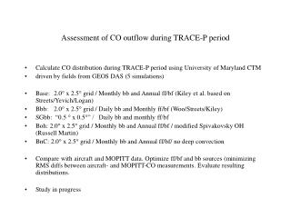 Assessment of CO outflow during TRACE-P period