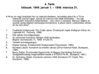 4. Tárló Időszak: 1849. január 1. – 1849. március 31.