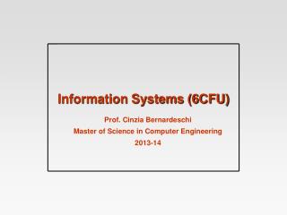 Information Systems (6CFU)