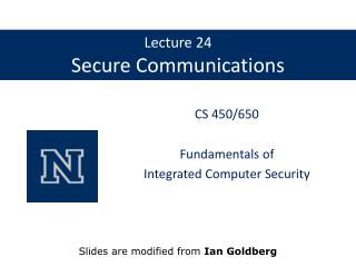 Lecture 24 Secure Communications