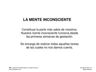 LA MENTE INCONSCIENTE