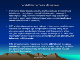 Pendidikan Berbasis Masyarakat