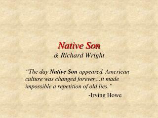 Native Son & Richard Wright
