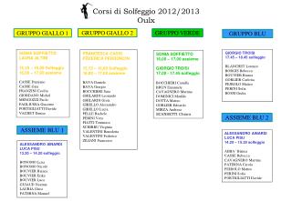 Corsi di Solfeggio 2012/2013 Oulx