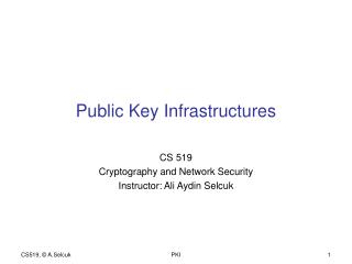 Public Key Infrastructures