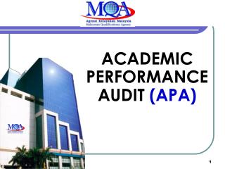 ACADEMIC PERFORMANCE AUDIT (APA)