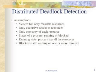 Distributed Deadlock Detection