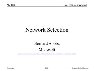 Network Selection