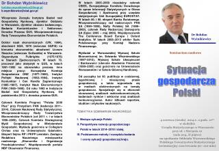 Dr Bohdan Wyżnikiewicz bohdan.wyznikiewicz@ibngr.pl b.wyznikiewicz@stat.pl