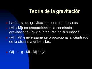 Teoría de la gravitación