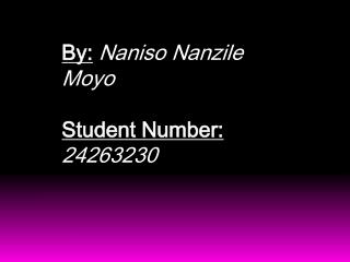 By: Naniso Nanzile Moyo Student Number: 24263230