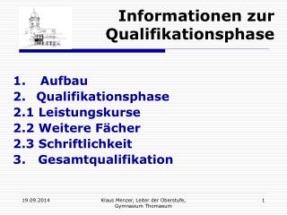 Informationen zur Qualifikationsphase