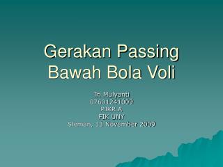 Gerakan Passing Bawah Bola Voli