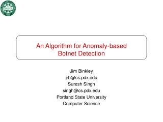 An Algorithm for Anomaly-based Botnet Detection
