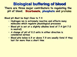Biological buffering of blood