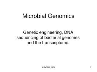 Microbial Genomics