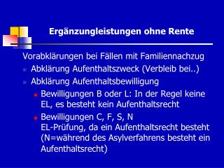 Ergänzungleistungen ohne Rente