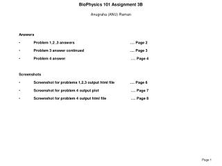 BioPhysics 101 Assignment 3B Anugraha (ANU) Raman