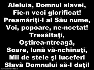 022 Aleluia Domnul slavei