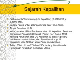 Sejarah Kepailitan