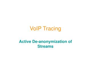 VoIP Tracing