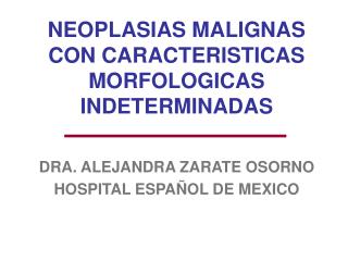 NEOPLASIAS MALIGNAS CON CARACTERISTICAS MORFOLOGICAS INDETERMINADAS