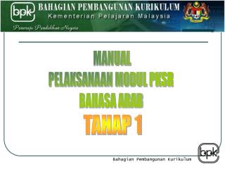 MANUAL PELAKSANAAN MODUL PKSR BAHASA ARAB