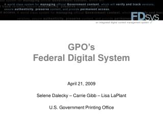 GPO’s Federal Digital System