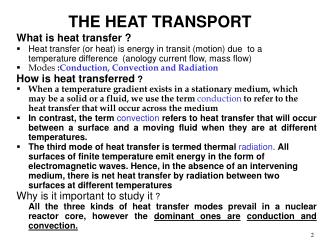 THE HEAT TRANSPORT