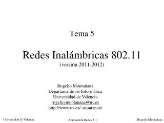 Tema 5 Redes Inalámbricas 802.11 (versión 2011-2012)