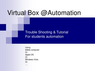 Virtual Box @Automation