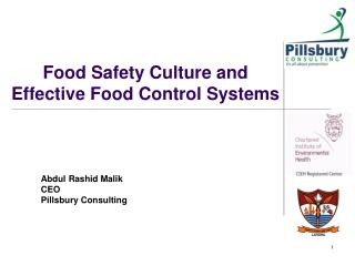 Food Safety Culture and Effective Food Control Systems