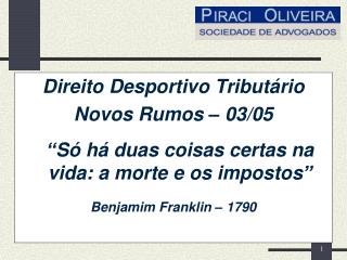 Direito Desportivo Tributário Novos Rumos – 03/05