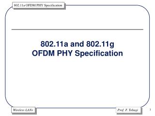 802.11a and 802.11g OFDM PHY Specification