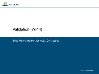 Validation (WP 4)
