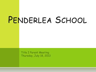 Penderlea School