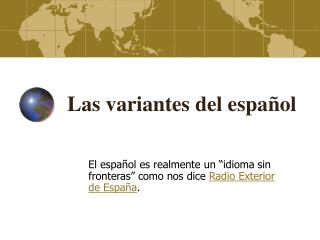 Las variantes del español