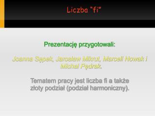 Liczba “fi”