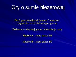 Gry o sumie niezerowej